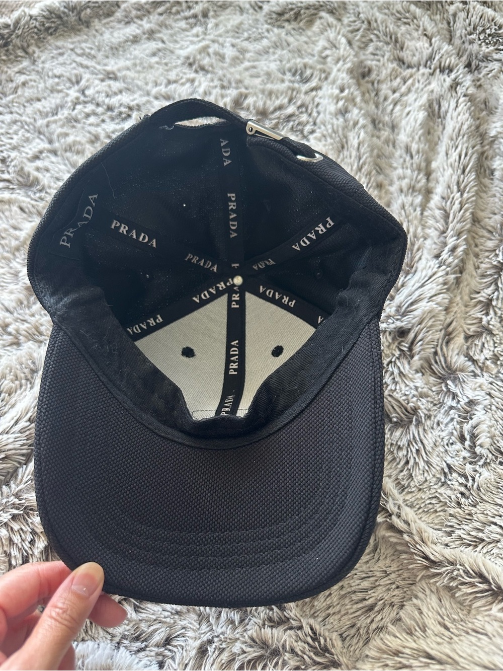 Prada Black Logo Triangle Cap - Picture 2 of 3